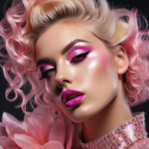 neon makeup,pink beauty,jeffree,airbrushed,derivable,bright pink,retouching,color pink,pink glitter,airbrush,vintage makeup,cosmetics,pink magnolia,blusher,makeup artist,women's cosmetics,pink,rankin,pinkish,pink glazed,Photography,General,Fantasy