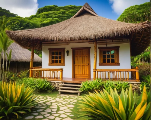 tropical house,traditional house,javanese traditional house,palapa,moorea,stilt house,thatched roof,bungalows,longhouse,holiday villa,wooden house,teahouse,polynesian,raiatea,tropical island,thatch roof,huts,ancient house,home landscape,thatch umbrellas,Illustration,Retro,Retro 11