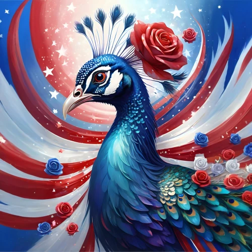 peacock,fairy peacock,blue peacock,red blue wallpaper,phoenix rooster,liberty,russian imperial eagle,queen of liberty,simurgh,simorgh,peacocks carnation,red white blue,ornamental bird,tui,featherlike,plumas,phoenixes,blue macaw,japhet,macaw