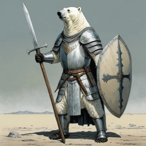 nordic bear,bear guardian,armored animal,bearlike,hereward,whitebear,vikingskipet,ice bear,beorn,icebear,bearman,hedgehunter,pandulf,white bear,eidanger,kadyr,pugmire,cataphract,conservador,spearman,Illustration,Vector,Vector 10