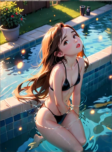 pools,pool,swimming pool,pool water,swim,swimming,hoshihananomia,poolside,piddling,swim ring,swimmable,water nymph,outdoor pool,swimmer,streaming,nami,study,stream,pool cleaning,bathing,Anime,Anime,Cartoon