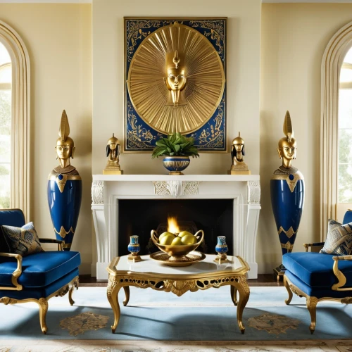 interior decor,sitting room,ornate room,mahdavi,opulently,contemporary decor,opulence,opulent,furnishings,royal interior,interior decoration,art deco,foyer,gold wall,decor,the throne,boisset,luxury home interior,dark blue and gold,blue room,Conceptual Art,Sci-Fi,Sci-Fi 19