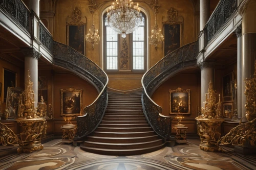 staircase,versailles,winding staircase,outside staircase,ornate room,driehaus,baroque,circular staircase,newel,dunrobin castle,opulence,chateauesque,staircases,palatial,opulently,royal interior,mansart,neoclassical,marble palace,mauritshuis,Illustration,Realistic Fantasy,Realistic Fantasy 17