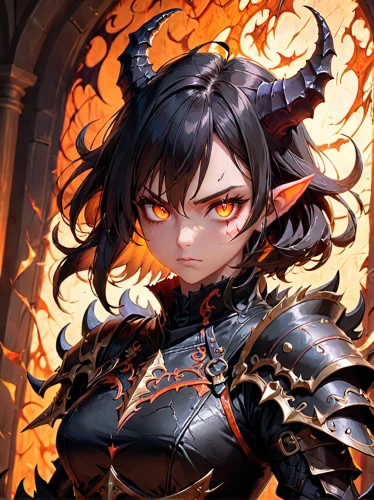 cinder,yuel,black dragon,fire devil,asagi,surtr,fire siren,kurumi,carmilla,vayne,ifrit,fire background,forte,morag,smug,dark elf,ozen,azazel,agni,bedevil,Anime,Anime,General