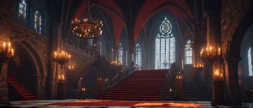 hall of the fallen,labyrinthian,sanctuary,haunted cathedral,cathedral,castlevania,mihrab,sanctum,ecclesiatical,3d render,the throne,nidaros cathedral,gothic church,entrance hall,theed,illumination,entranceway,ecclesiastical,pipe organ,ornate room,Conceptual Art,Fantasy,Fantasy 10