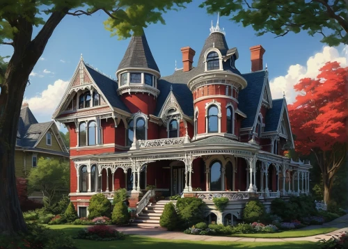 victorian house,victorian,old victorian,maplecroft,witch's house,fairy tale castle,victoriana,house painting,victorian style,sylvania,house in the forest,country house,dreamhouse,two story house,brownstones,apartment house,doll's house,beautiful home,forest house,morganville,Illustration,Black and White,Black and White 08