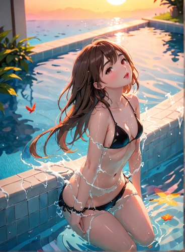 swim,pool,swimming,pool water,poolside,swimming pool,swimmable,swimsuit,swim ring,pools,summer background,summer day,summer swimsuit,ocean view,ocean,summer,swim suit,swimmer,summer evening,swimsuits,Anime,Anime,Traditional