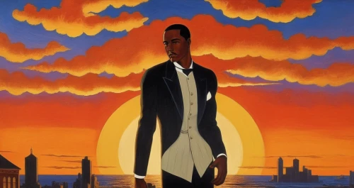 black businessman,a black man on a suit,wadlow,malcolmx,haysbert,pennyworth,silhouette of man,african businessman,baskerville,man silhouette,gza,mcquarrie,fleischer,magritte,salaryman,wolfwood,highsmith,mogg,macnee,tashlin,Illustration,Realistic Fantasy,Realistic Fantasy 21