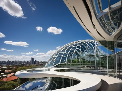 etfe,futuristic architecture,futuristic art museum,roof domes,structural glass,glass building,glass facade,safdie,glass sphere,modern architecture,biospheres,glass facades,arcology,glass roof,domes,odomes,musical dome,spaceframe,skybridge,biodome,Illustration,Abstract Fantasy,Abstract Fantasy 12