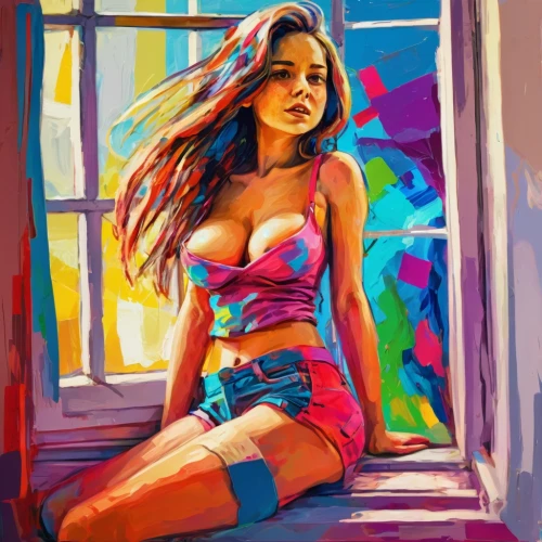 digital painting,mousseau,world digital painting,girl drawing,colorful background,girl portrait,digital art,young woman,photo painting,art painting,girl sitting,girl making selfie,boho art,neon body painting,pop art colors,colorful,bohemian art,digital artwork,retro girl,painting technique,Conceptual Art,Oil color,Oil Color 21