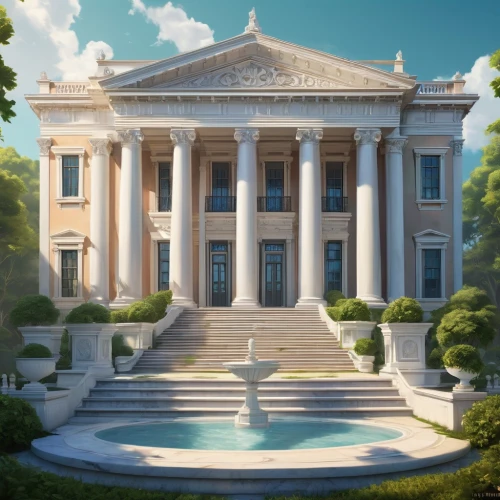 palladianism,neoclassical,palladian,neoclassicist,neoclassicism,marble palace,neoclassic,mansion,capitol,mansions,halicarnassus,zappeion,bahai,jeffersonian,istana,greek temple,the white house,civ,arcadia,ritzau,Conceptual Art,Daily,Daily 24