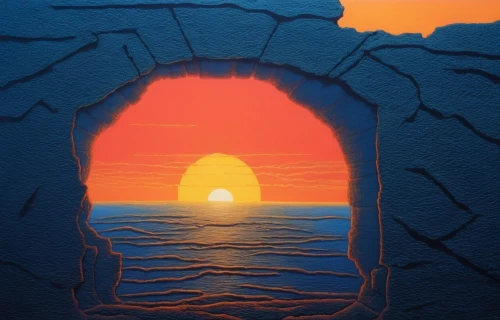 cartoon video game background,windows wallpaper,door to hell,greek island door,portal,3d background,coast sunset,cave on the water,doorway,hole in the wall,wall tunnel,window with sea view,doorways,lego background,art background,free background,the door,wall,sunset,sunburst background,Illustration,Abstract Fantasy,Abstract Fantasy 20