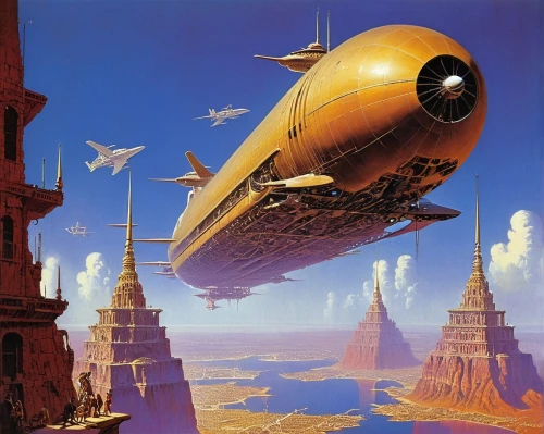 mcquarrie,airship,airships,skyship,uncredited,sedensky,moebius,air ship,dropship,starship,hildebrandt,zeppelins,futuristic landscape,radebaugh,homeworld,space ships,stratofortresses,planetrx,skyterra,valerian,Conceptual Art,Sci-Fi,Sci-Fi 19