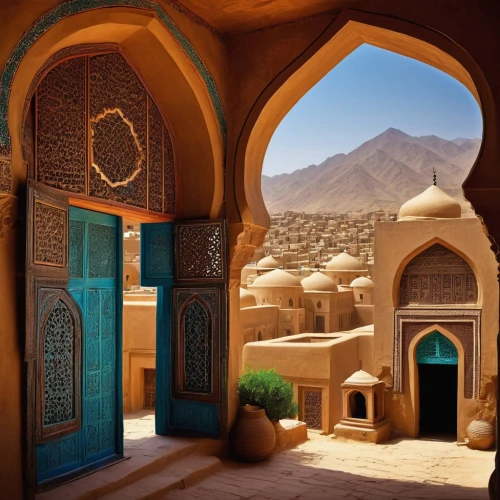 kasbah,mihrab,hrab,la kasbah,agrabah,arabic background,doorways,doorway,hasinai,islamic architectural,portal,theed,morocco,semidesert,casbah,saliyah,oman,marocco,mosques,sahara,Illustration,Abstract Fantasy,Abstract Fantasy 14