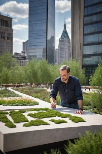 9 11 memorial,botanical square frame,flower clock,urban park,scrabble letters,calligrapher,public art,battery park,man on a bench,zimbardo,sculptor ed elliott,bjarke,flower wall en,roof garden,tishman,framing square,conservancy,landscapist,flowerbeds,city sign,Illustration,Paper based,Paper Based 11