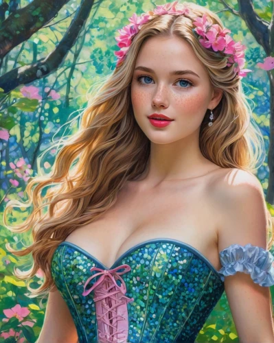 celtic woman,margairaz,fantasy art,fantasy portrait,margaery,fantasy picture,fairy tale character,beautiful girl with flowers,world digital painting,fairy queen,fantasy woman,flower painting,art painting,princess anna,faerie,cinderella,ellinor,belle,girl in flowers,splendor of flowers,Conceptual Art,Daily,Daily 31