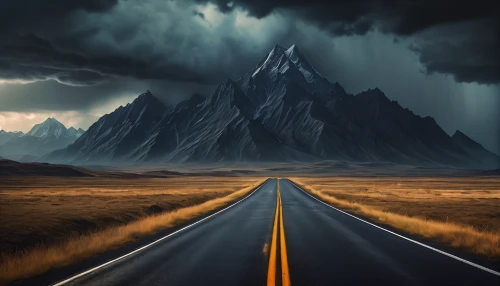 mountain road,mountain highway,the road,road of the impossible,road to nowhere,open road,long road,road forgotten,asphalt road,road,straight ahead,roads,landscape background,vanishing point,mountain pass,fantasy landscape,car wallpapers,bad road,highways,superhighway,Photography,General,Fantasy
