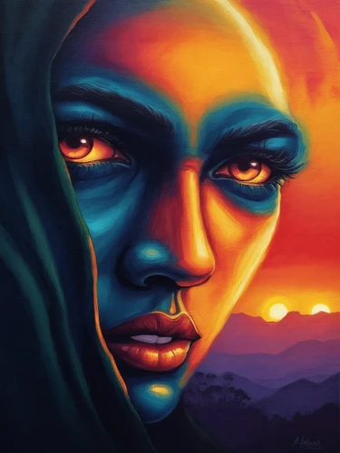 welin,binti,sahara,oil painting on canvas,eclipsed,karakas,african woman,tuareg,world digital painting,nubian,akilah,fremen,kemet,arrakis,jasinski,third eye,hildebrandt,umoja,sahara desert,paschke,Illustration,Realistic Fantasy,Realistic Fantasy 25