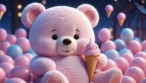 cute bear,cute cartoon character,3d teddy,ice bear,icebear,flurry,pink ice cream,marshmallow,cute cartoon image,marshmallows,snowman marshmallow,garden marshmallow,cinema 4d,teddy bear waiting,candyland,real marshmallow,teddy bear crying,bonbon,teddybear,piglet,Unique,3D,3D Character