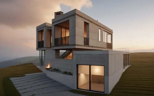 cubic house,modern house,3d rendering,modern architecture,dunes house,cube stilt houses,cube house,render,renders,frame house,electrohome,danish house,inverted cottage,homebuilding,passivhaus,two story house,3d render,cantilevered,house shape,revit,Photography,General,Realistic