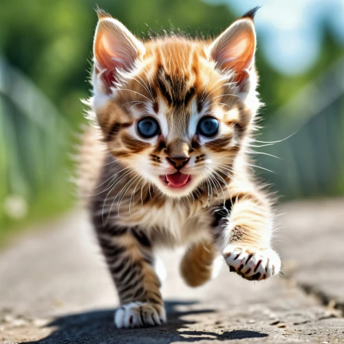pounce,tiger cat,tabby kitten,wild cat,ginger kitten,pouncing,ferocious,cute cat,tiger cub,tabby cat,cat warrior,prowling,felids,scampering,poupard,bengal cat,breed cat,funny cat,feral cat,cute animal,Photography,General,Realistic