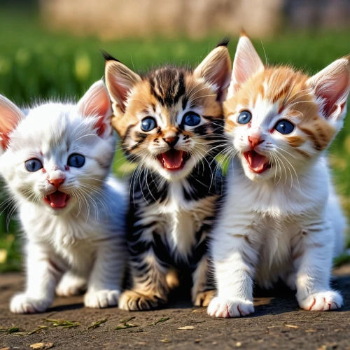 kittens,baby cats,cat family,cute animals,kitties,cute cat,kits,toxoplasma,catterns,tabbies,felids,felines,georgatos,cat lovers,mignons,gatos,funny cat,three friends,cats,catz,Photography,General,Realistic