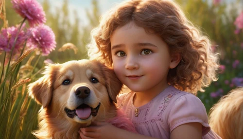 girl with dog,golden retriever,children's background,australian shepherd,little boy and girl,boy and dog,dog breed,disneynature,dog pure-breed,liesel,adaline,cute puppy,floricienta,cute cartoon image,anoushka,annie,suri,elif,retriever,little girl in pink dress,Photography,General,Commercial