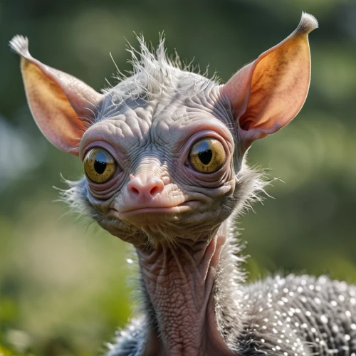 trico,featherless,sphynx,bartok,agamid,anthropomorphized animals,zambezia,furcifer,bushbaby,jaggernauth,dik,kulu,scrat,fantasy animal,madagascan,jarusombat,dobby,progeria,cibinong,rygel,Photography,General,Realistic