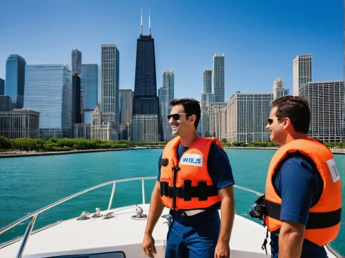 chicago,chicagoan,chicagoland,chicago skyline,boaters,great lakes,chicagoans,boat operator,emirati,dubay,yachters,boat society,lifejackets,navy pier,emaar,federsee pier,watermen,speedboats,lake michigan,powerboating,Illustration,Realistic Fantasy,Realistic Fantasy 10