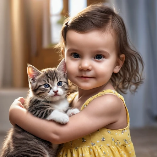 little boy and girl,tenderness,cute cat,toxoplasmosis,cat lovers,love for animals,vintage boy and girl,cute baby,kittu,cute animals,tendre,children,little girl and mother,little cat,piccoli,baby and teddy,toxoplasma,cat love,innocence,kitten,Photography,General,Realistic