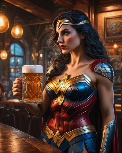 barmaid,wonder woman city,wonderwoman,wonder woman,pub,barkeep,brewmaster,beermann,barkeeper,glasses of beer,kryptonian,themyscira,barmaids,gal,bierofka,a pint,supergirl,brewpub,draft beer,bartender,Photography,General,Fantasy