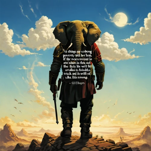 elephunk,klaatu,triomphant,elefante,elephant,elephantmen,elefant,pachyderm,elephants,tarkus,konietzko,silliphant,malazan,tusken,tantor,pachyderms,the wanderer,oogway,elephant ride,sycophant,Illustration,Retro,Retro 10