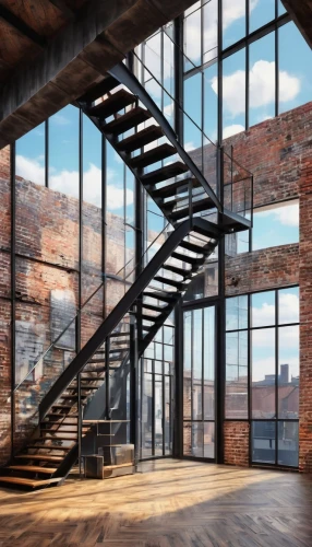 steel stairs,structural glass,lofts,loft,outside staircase,spiral stairs,staircase,winding staircase,glass wall,staircases,stairwells,spiral staircase,fire escape,glass building,glass facades,daylighting,glass facade,stairwell,lattice windows,window frames,Conceptual Art,Daily,Daily 31