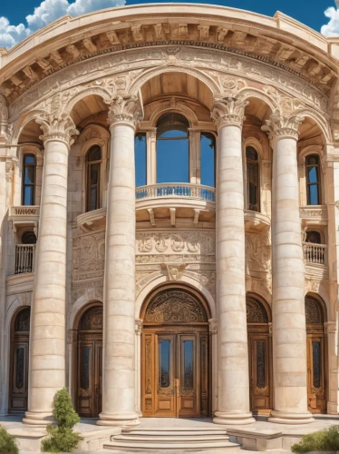 celsus library,athenaeum,sursock,villa cortine palace,dolmabahce,galesi,neoclassical,palladian,zappeion,sapienza,ashmolean,palladianism,fondazione,marble palace,neoclassic,emirates palace hotel,federal palace,crillon,europe palace,cagliari,Illustration,Black and White,Black and White 05