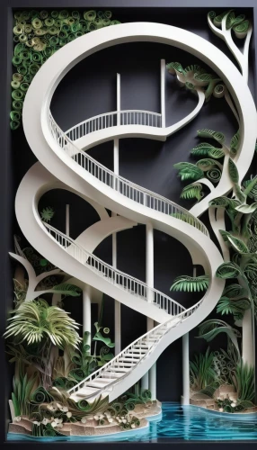 multilevel,seasteading,winding staircase,circular staircase,interlace,spiral staircase,winding steps,escaleras,garden design sydney,arcology,biopiracy,spiral stairs,biomimicry,karchner,landscape design sydney,halderman,water stairs,staircases,landscape designers sydney,tree top path,Unique,Paper Cuts,Paper Cuts 09