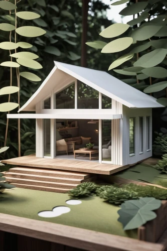 sketchup,3d rendering,inverted cottage,mid century house,small cabin,sunroom,3d render,render,summerhouse,summer house,greenhut,house in the forest,garden shed,forest house,prefab,3d rendered,prefabricated,cubic house,frame house,electrohome,Unique,Paper Cuts,Paper Cuts 04