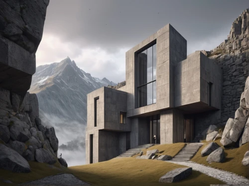 cubic house,house in mountains,house in the mountains,dunes house,habitat 67,modern architecture,brutalism,modern house,futuristic architecture,render,3d rendering,cube house,snohetta,messner,mountain settlement,dolomite,renders,brutalist,alpine style,arhitecture,Unique,3D,3D Character