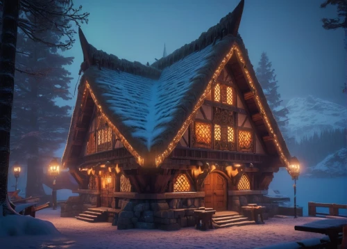 winter house,the cabin in the mountains,log cabin,snow house,log home,wooden house,winter village,house in the mountains,house in the forest,gingerbread house,house in mountains,chalet,mountain hut,traditional house,the gingerbread house,alpine hut,snow shelter,winter night,coziness,alpine village,Conceptual Art,Sci-Fi,Sci-Fi 26