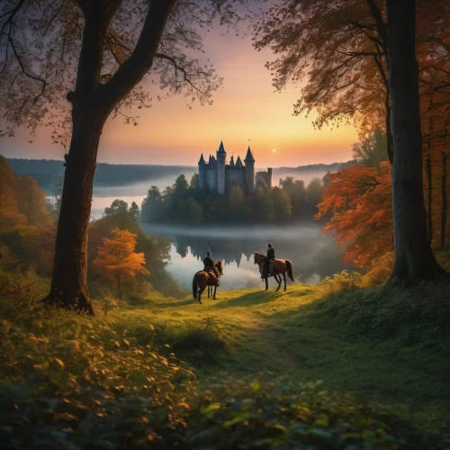 fantasy picture,fairytale,fairy tale,fairy tale castle sigmaringen,fairytale castle,fantasy landscape,hohenzollern castle,a fairy tale,fairy tale castle,autumn idyll,germany forest,autumn landscape,fairytale forest,autumn scenery,autumn background,beautiful landscape,autumn morning,northern black forest,nargothrond,camelot,Photography,General,Fantasy