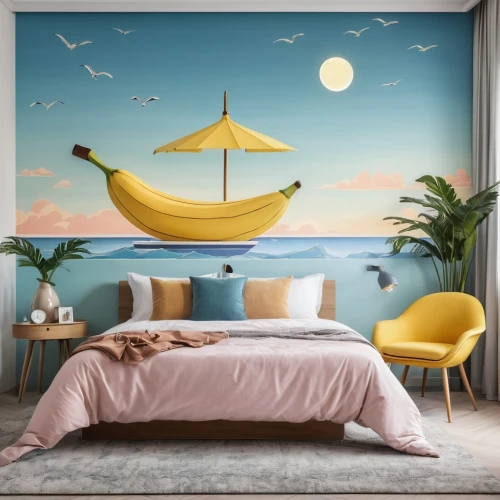 wall decor,wall decoration,modern decor,dolphin bananas,wall art,sleeping room,ocean paradise,airbnb icon,children's bedroom,boho art,baby room,pineapple boat,dream beach,banana dolphin,kids room,dream art,great room,decor,nursery decoration,deco,Photography,General,Realistic