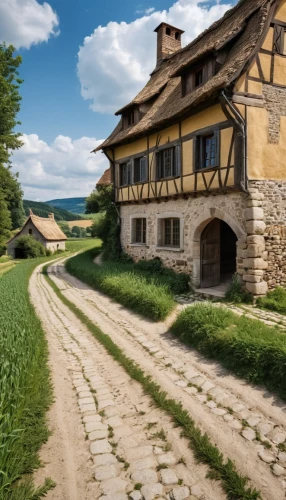 medieval street,rattay,stone houses,knight village,transylvania,medieval town,escher village,traditional house,medieval,andlau,ravensberg,wooden houses,rothenburg,bamberg,sibiu,ancient house,holthaus,banneret,kashubian,old village,Photography,General,Realistic