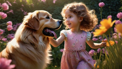 girl with dog,boy and dog,little boy and girl,children's background,serenade,golden retriever,little girl in pink dress,cute cartoon image,love for animals,girl and boy outdoor,playing dogs,tenderness,vintage boy and girl,beautiful girl with flowers,cute puppy,romantic scene,pet,suri,companion dog,dog playing,Photography,Artistic Photography,Artistic Photography 06
