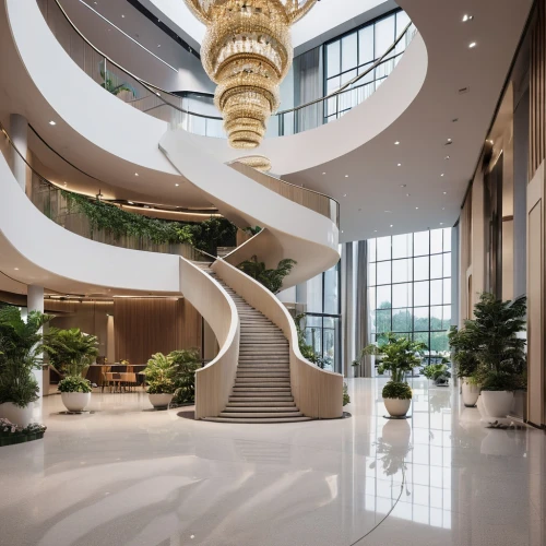 largest hotel in dubai,spiral staircase,winding staircase,circular staircase,atrium,hotel lobby,lobby,rotana,atriums,blavatnik,habtoor,spiral,staircase,luxury home interior,kunshan,luxury hotel,seidler,outside staircase,futuristic architecture,taikoo,Photography,General,Realistic