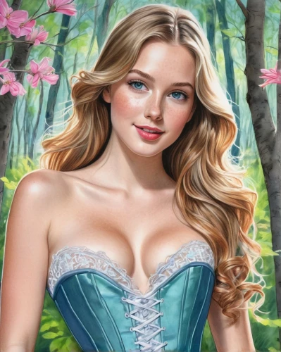 celtic woman,margaery,margairaz,fantasy art,delaurentis,fairy tale character,world digital painting,spring leaf background,faires,fantasy picture,lopilato,photo painting,fairy queen,ellinor,sigyn,morgause,behenna,galadriel,faerie,springtime background,Illustration,Black and White,Black and White 30
