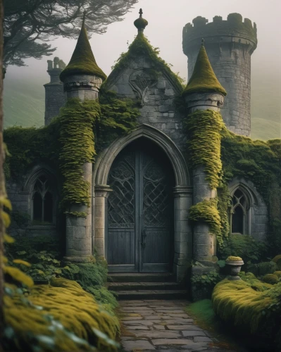 nargothrond,witch's house,rivendell,mirkwood,fairy tale castle,the threshold of the house,fairytale castle,westeros,castle of the corvin,hobbiton,hall of the fallen,ghost castle,doorways,gatehouses,stone gate,castledawson,briarcliff,beleriand,ithilien,castletroy,Illustration,Black and White,Black and White 24