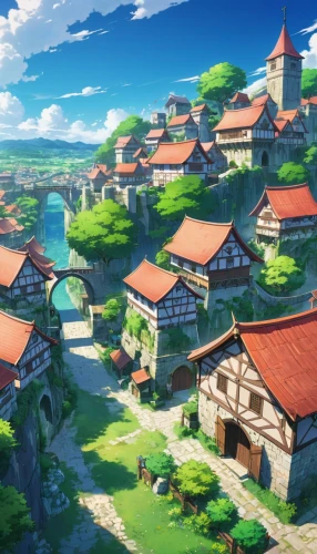 butka,machico,yamada's rice fields,meteora,seborga,knight village,violet evergarden,foliaki,highstein,fairy tail,kotoinazuma,ebina,asanosho,yazaki,ancient city,rouran,yoshikuni,aurora village,symphonia,alfheim,Illustration,Japanese style,Japanese Style 03