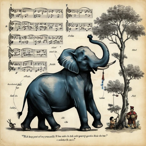 elephunk,sheet music,elefante,musical score,cartoon elephants,pachyderm,triomphant,musical sheet,tembo,pachyderms,elephantine,music sheet,silliphant,vintage ilistration,passacaglia,old music sheet,elefant,circus elephant,elephant,olyphant,Unique,Design,Blueprint