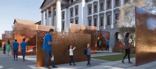 corten steel,heatherwick,adjaye,public art,renderings,facade panels,quadriennale,3d rendering,holocaust memorial,athens art school,mipim,steel sculpture,museumsquartier,bluecoat,europan,marshalsea,bronze wall,school design,goldsmiths,urban design,Photography,General,Realistic