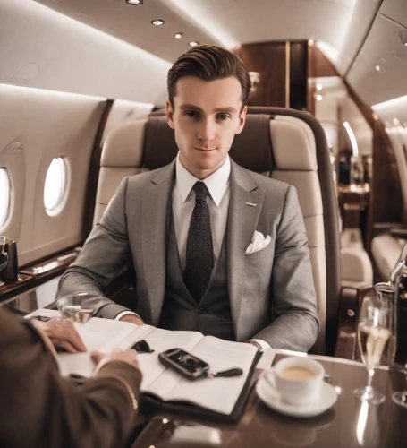 netjets,corporate jet,emirates,chartered,upperclass,etihad,bbj,business man,attendant,jetsetter,businessman,aristocrat,private plane,billionaire,tycoon,classe,mrj,hoult,jetset,men's suit,Photography,Natural