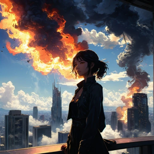 apocalyptic,above the city,pollution,niijima,skyscrapers,cityscape,city in flames,the pollution,fire background,shimei,refinery,apocalypse,hibiya,skyline,silhouette,skyscraping,dystopias,dusk,rebiya,escapism,Photography,Documentary Photography,Documentary Photography 37